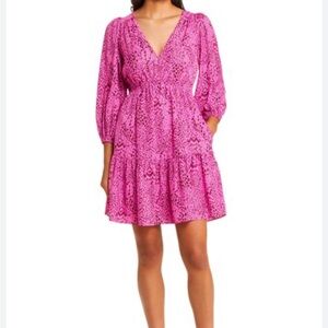 Lilly Pulitzer Deacon Dress Cerise Pink Pattern Play